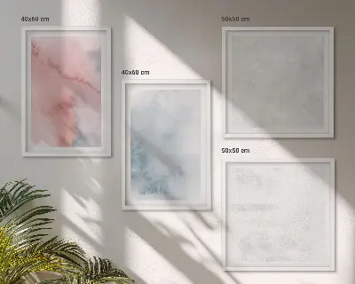 Set de 4 cuadros para salón con diseño de texturas de acuarela en tonos pastel