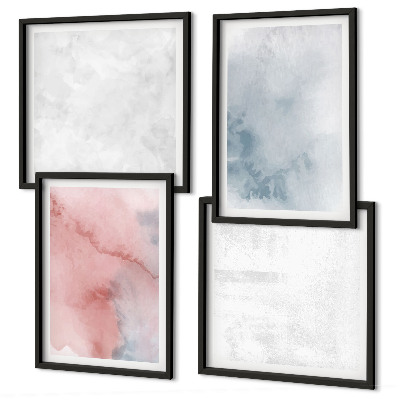 Set de 4 cuadros para salón Texturas de acuarela en tonos pastel