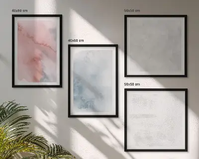 Set de 4 cuadros para salón con diseño de texturas de acuarela en tonos pastel