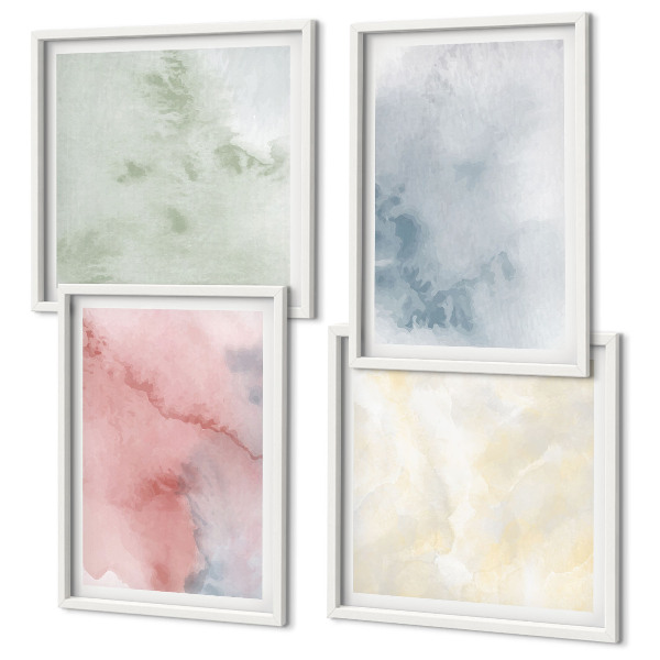 Galería de pared acuarelas de colores pastel