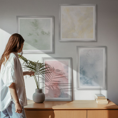 Galería de pared acuarelas de colores pastel