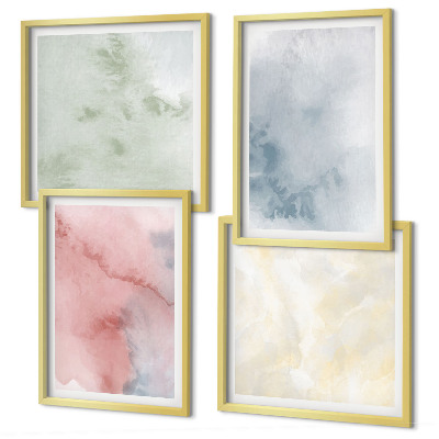 Galería de pared acuarelas de colores pastel