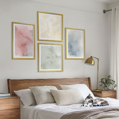 Galería de pared acuarelas de colores pastel