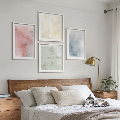 Galería de pared acuarelas de colores pastel