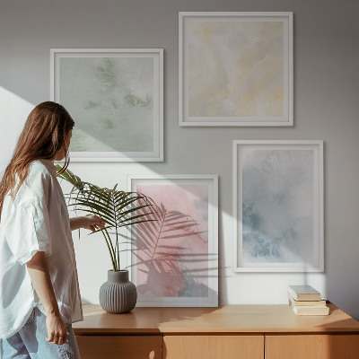 Galería de pared acuarelas de colores pastel