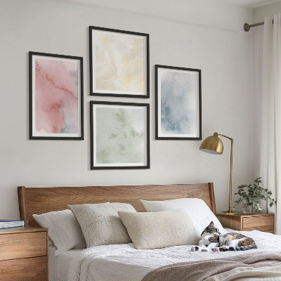 Galería de pared acuarelas de colores pastel