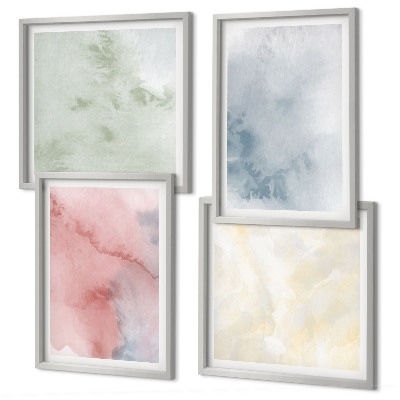 Galería de pared acuarelas de colores pastel