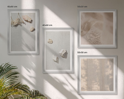 Set de cuadros modernos para salón Decoraciones de playa con piedras de estilo bohemio