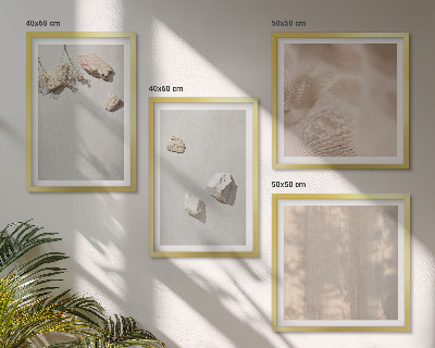 Set de cuadros modernos para salón Decoraciones de playa con piedras de estilo bohemio