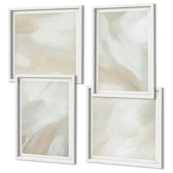 Galería de pared decoración con pinceladas abstractas sobre lienzo