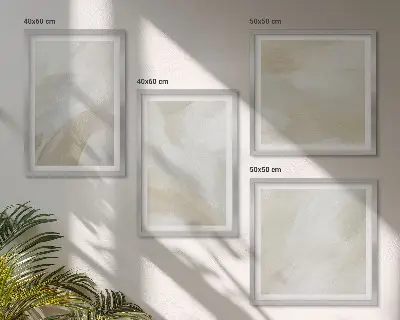 Galería de pared decoración con pinceladas abstractas sobre lienzo