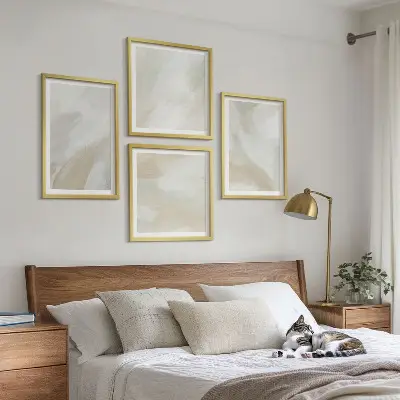 Galería de pared decoración con pinceladas abstractas sobre lienzo