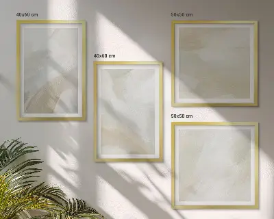 Galería de pared decoración con pinceladas abstractas sobre lienzo