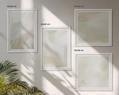 Galería de pared decoración con pinceladas abstractas sobre lienzo