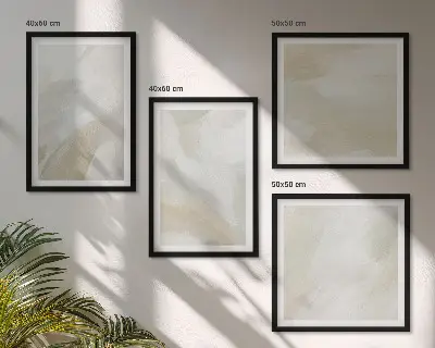 Galería de pared decoración con pinceladas abstractas sobre lienzo