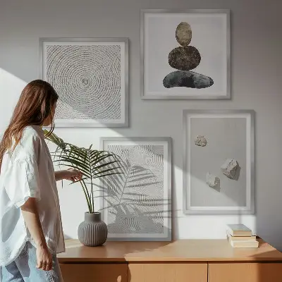 Set de cuadros modernos para salón pintura sobre arenisca