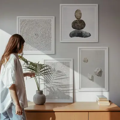 Set de cuadros modernos para salón pintura sobre arenisca