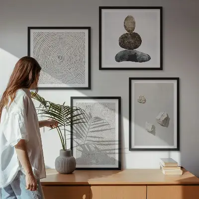 Set de cuadros modernos para salón pintura sobre arenisca