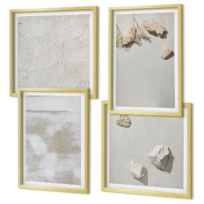 Set de 4 cuadros para salón Textura bohemia de arenisca