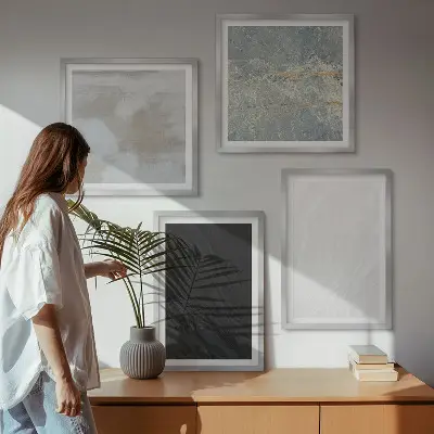 Set de cuadros modernos para salón diseño de texturas de piedra