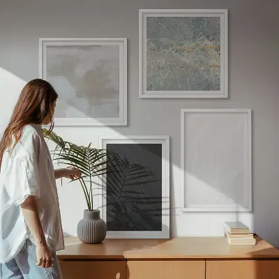 Set de cuadros modernos para salón diseño de texturas de piedra