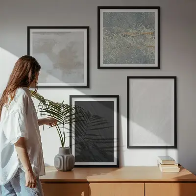 Set de cuadros modernos para salón diseño de texturas de piedra
