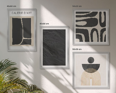 Set de 4 cuadros para salón Formas abstractas de mármol
