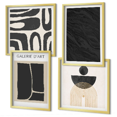 Set de 4 cuadros para salón Formas abstractas de mármol