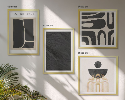 Set de 4 cuadros para salón Formas abstractas de mármol