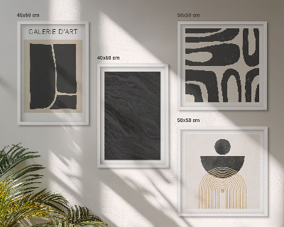 Set de 4 cuadros para salón Formas abstractas de mármol