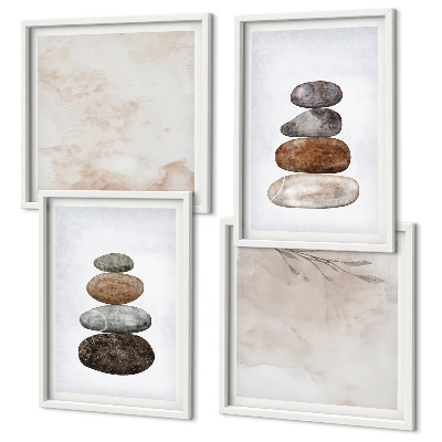 Set de cuadros modernos para salón Montones de piedras, pintura bohemia