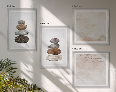 Set de cuadros modernos para salón Montones de piedras, pintura bohemia