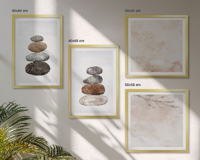 Set de cuadros modernos para salón Montones de piedras, pintura bohemia