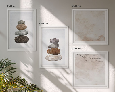 Set de cuadros modernos para salón Montones de piedras, pintura bohemia