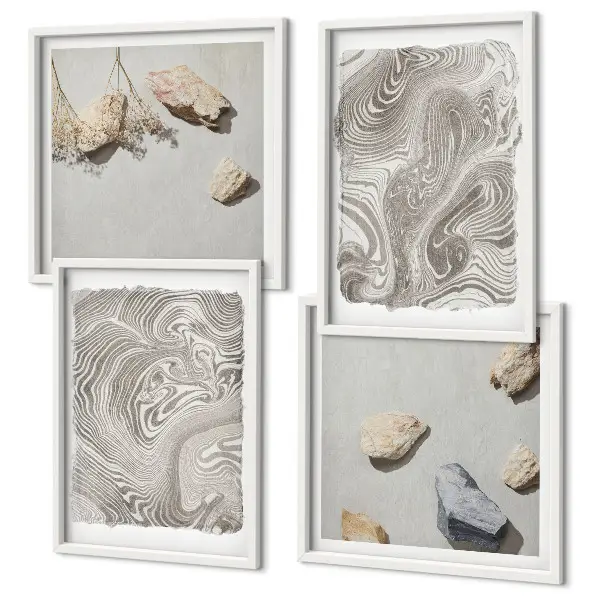 Set de 4 cuadros abstractos modernos decoración para salón