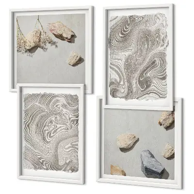 Set de 4 cuadros abstractos modernos decoración para salón