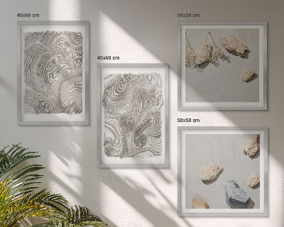 Set de 4 cuadros para salón Formas abstractas modernas