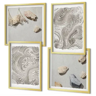 Set de 4 cuadros abstractos modernos decoración para salón