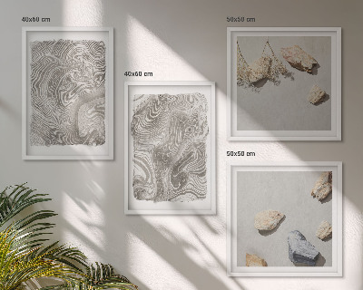 Set de 4 cuadros para salón Formas abstractas modernas