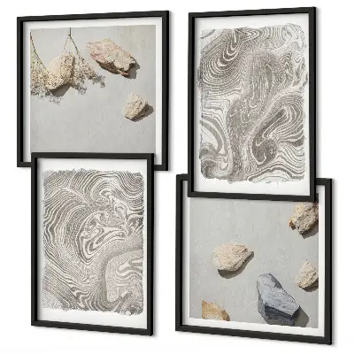 Set de 4 cuadros abstractos modernos decoración para salón