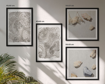 Set de 4 cuadros para salón Formas abstractas modernas