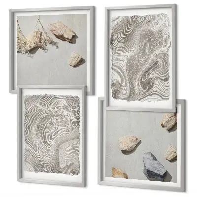 Set de 4 cuadros abstractos modernos decoración para salón