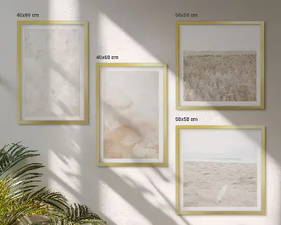 Galería de pared con texturas de moda en tonos pastel