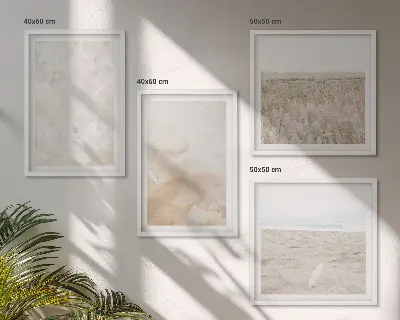 Galería de pared con texturas de moda en tonos pastel