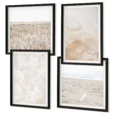 Galería de pared con texturas de moda en tonos pastel