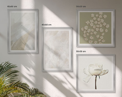 Set de cuadros modernos para salón Flores, texturas bohemias de moda