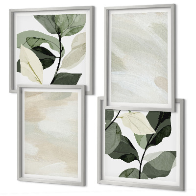 Set de 4 cuadros para salón Pinturas abstractas bohemias de colores brillantes
