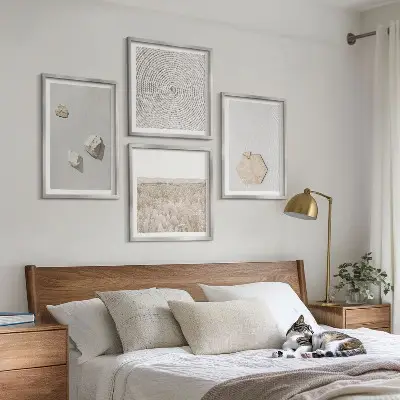 Galería de pared con texturas de arena estilo boho