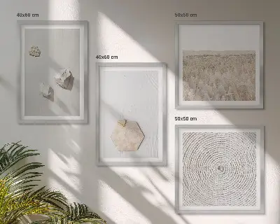 Galería de pared con texturas de arena estilo boho