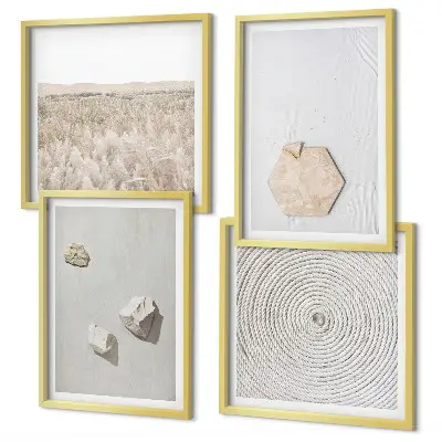 Galería de pared con texturas de arena estilo boho